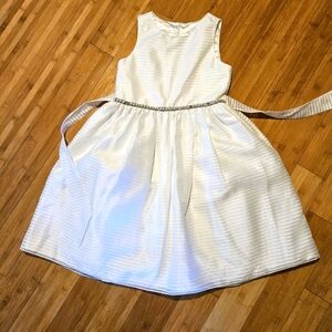 White dress beaded belt line